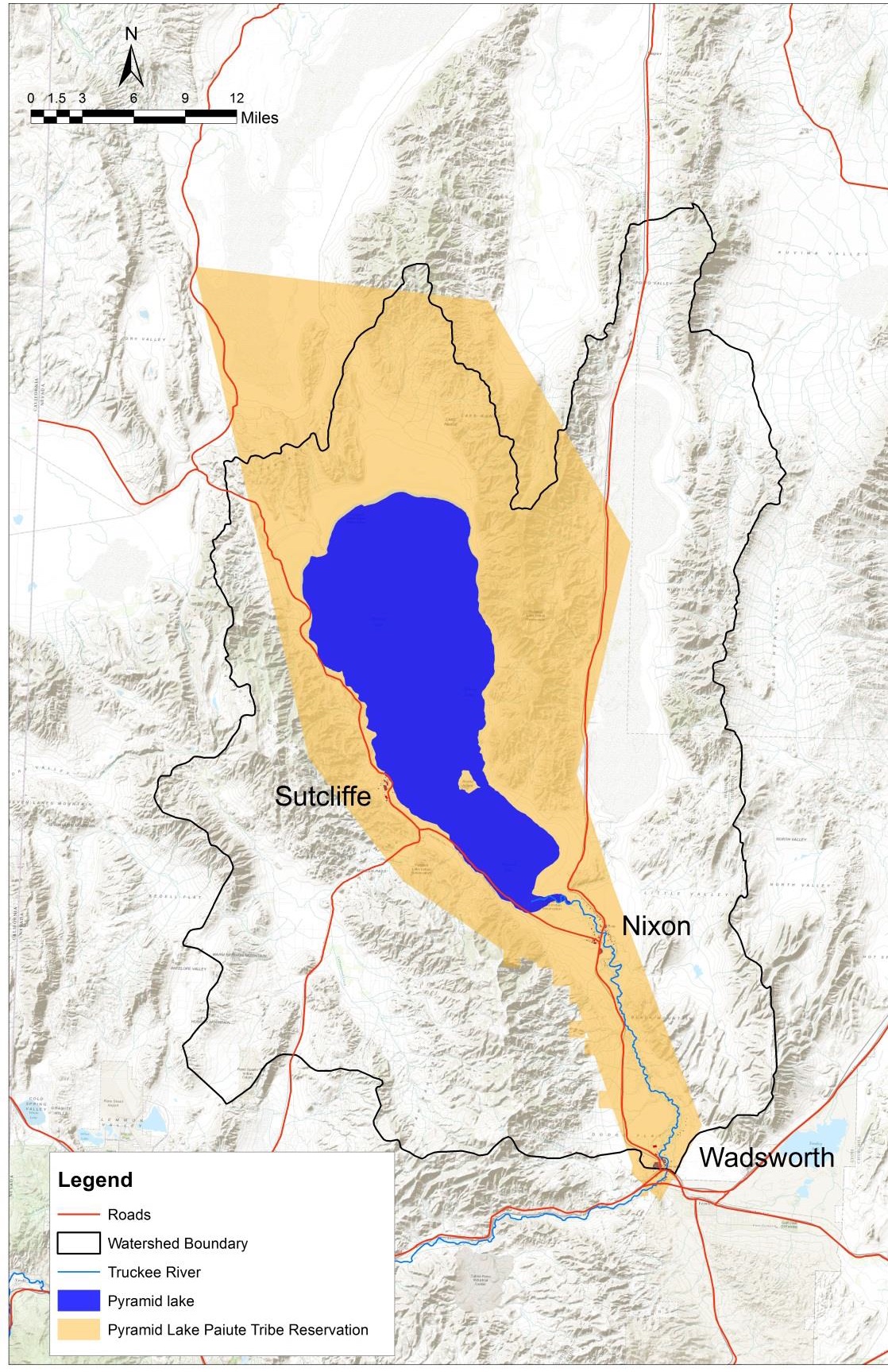 Pyramid Lake Paiute Reservation Map